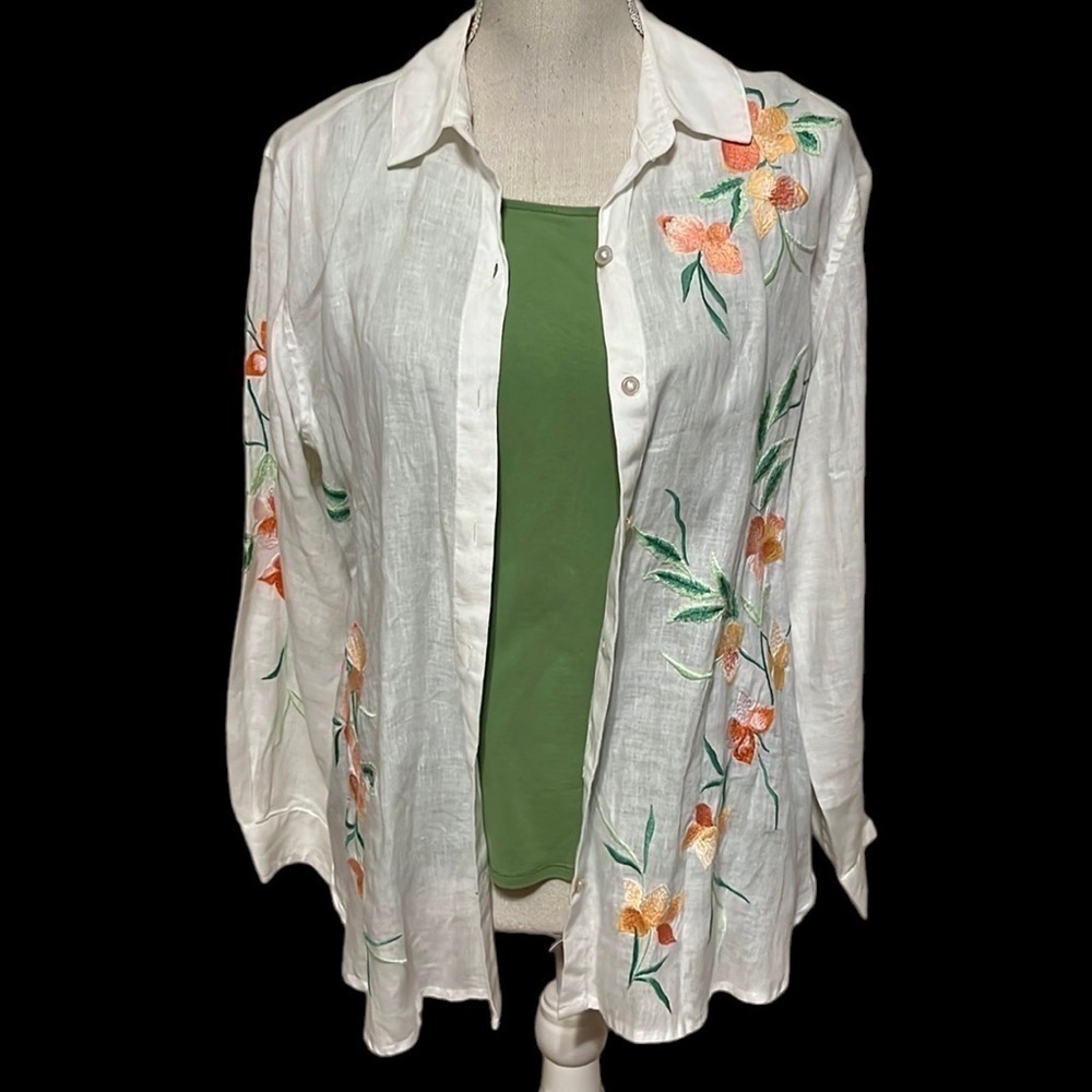 J Jill blouse & t shirt set, embroidery embellished, S Med